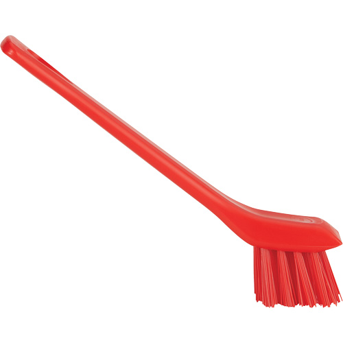 Brosse avec rebord grattoir, Soies Ferme, Longueur de 6", Rouge Canadian Safety Group Inc.