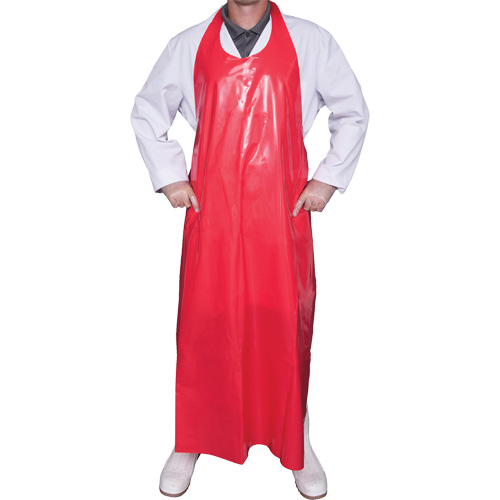 Tablier Top Dog de 8 mil, Polyur&eacute;thane, 45" lo x Rouge Canadian Safety Group Inc.