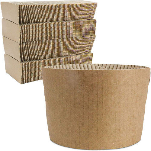 Manchons Kraft pour gobelet de caf&eacute;, Papier, 12 oz - 20 oz, Brun Canadian Safety Group Inc.