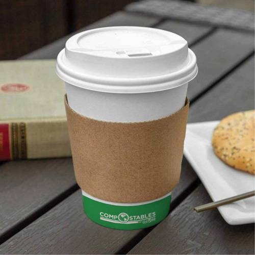 Manchons Kraft pour gobelet de caf&eacute;, Papier, 12 oz - 20 oz, Brun Canadian Safety Group Inc.