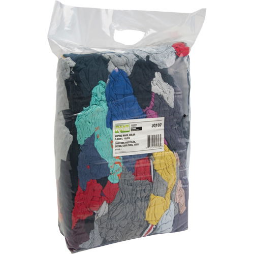 Chiffons fabriqu&eacute;s &agrave; partir de mat&eacute;riaux recycl&eacute;s, Coton, M&eacute;lange de couleurs, 10 lb Canadian Safety Group Inc.