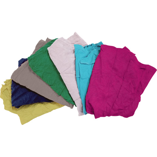 Chiffons fabriqu&eacute;s &agrave; partir de mat&eacute;riaux recycl&eacute;s, Coton, M&eacute;lange de couleurs, 10 lb Canadian Safety Group Inc.