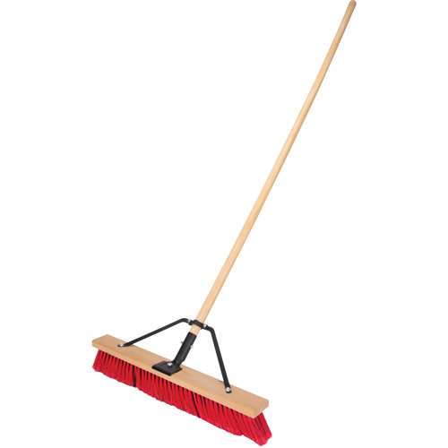 Push Broom with Braced Handle, 24", Medium, PVC Bristles Canadian Safety Group Inc.