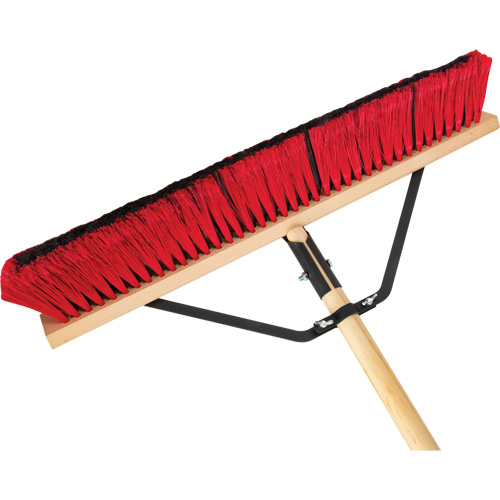 Push Broom with Braced Handle, 24", Medium, PVC Bristles Canadian Safety Group Inc.