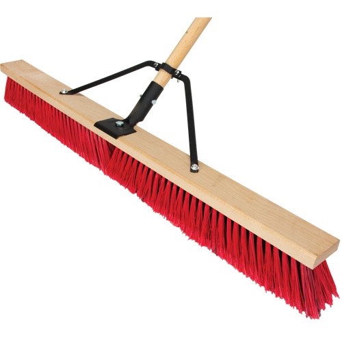 Push Broom with Braced Handle, 36", Medium, PVC Bristles Canadian Safety Group Inc.