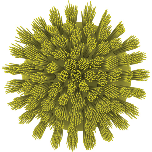 HyDrive Round Drill Brush, Extra Stiff Bristles, 3-1/10" Long, Yellow Canadian Safety Group Inc.
