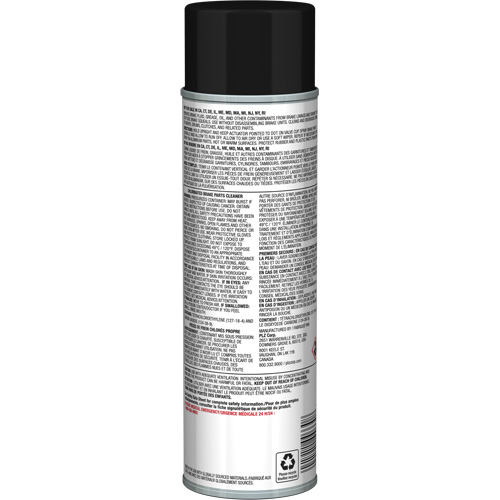 Nettoyant pour pi&egrave;ces de freins Pro Line avec tr&egrave;s faible teneur en COV, Canette a&eacute;rosol Canadian Safety Group Inc.