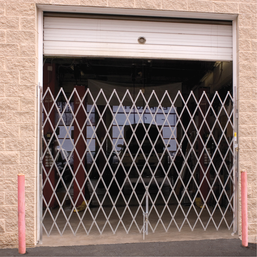 Galvanized Folding Security Gates, Fixed Single Folding, 8' L x 7' 6" H Expanded Canadian Safety Group Inc.