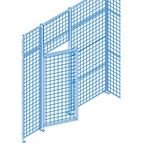 Composantes pour partitions & cloisons grillag&eacute;es - Portes battantes, 4' la x 7' h Canadian Safety Group Inc.