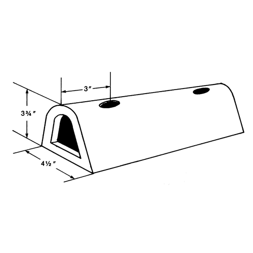 Extruded Rubber Dock Fenders, Rubber, 4-1/2" W x 12" L x 3-3/4" D Canadian Safety Group Inc.