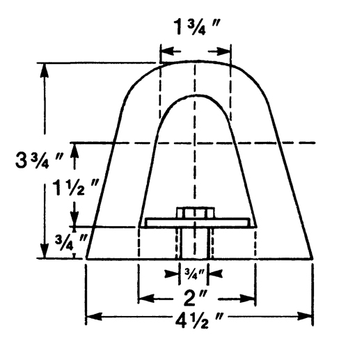 Extruded Rubber Dock Fenders, Rubber, 4-1/2" W x 12" L x 3-3/4" D Canadian Safety Group Inc.