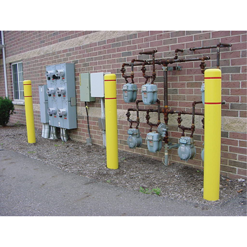 Capuchons en polyethylene pour borne de protection, 4-1/2" dia. x 64" l, Jaune Canadian Safety Group Inc.