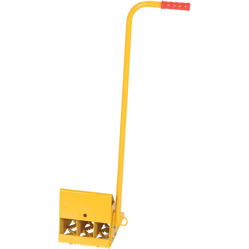Ergo Handle Wheel Chock, Steel, Yellow, 8" W x 10-3/4" D x 9-1/8" H Canadian Safety Group Inc.