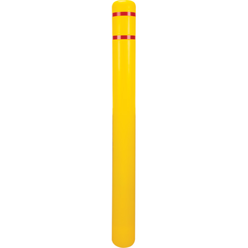Capuchon en poly&eacute;thyl&egrave;ne pour borne de protection, 4-1/2" dia. x 52" l, Rouge/Jaune Canadian Safety Group Inc.