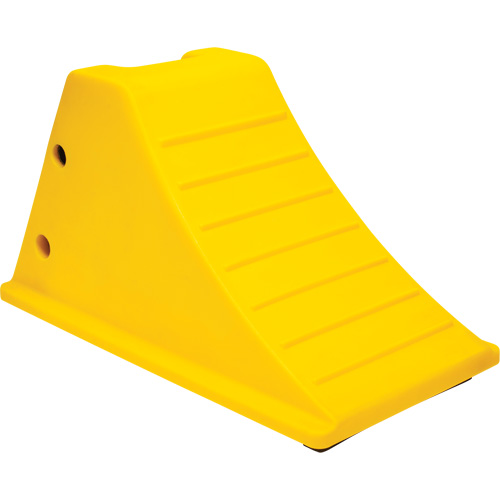 Wheel Chocks with Rubber Tread, Polyurethane, Yellow, 11-1/4" W x 21" D x 12-1/4" H Canadian Safety Group Inc.