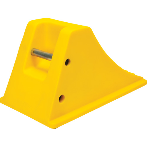 Wheel Chocks with Rubber Tread, Polyurethane, Yellow, 11-1/4" W x 21" D x 12-1/4" H Canadian Safety Group Inc.