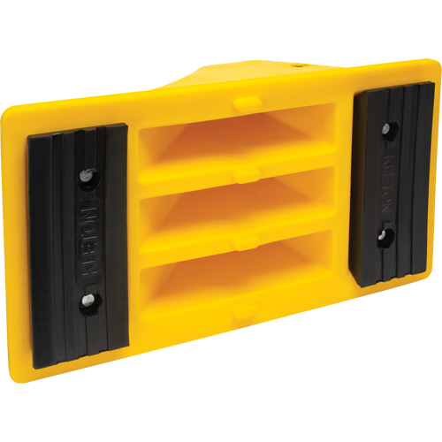 Wheel Chocks with Rubber Tread, Polyurethane, Yellow, 11-1/4" W x 21" D x 12-1/4" H Canadian Safety Group Inc.