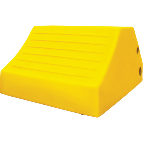 Cale-roue pour &eacute;quipement lourd de 165 tonnes avec poign&eacute;e et trou, Ur&eacute;thane, Jaune Canadian Safety Group Inc.