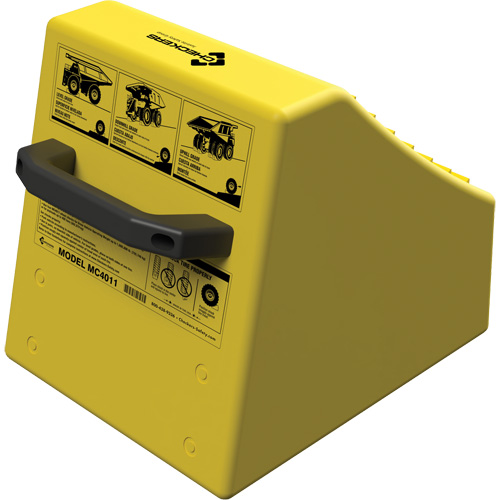Checkers Safety Heavy-Duty Ultra Class Mining Wheel Chock without Bracket, HDPE, Yellow, 14-1/2" W x 17-1/2" D x 16" H Canadian Safety Group Inc.