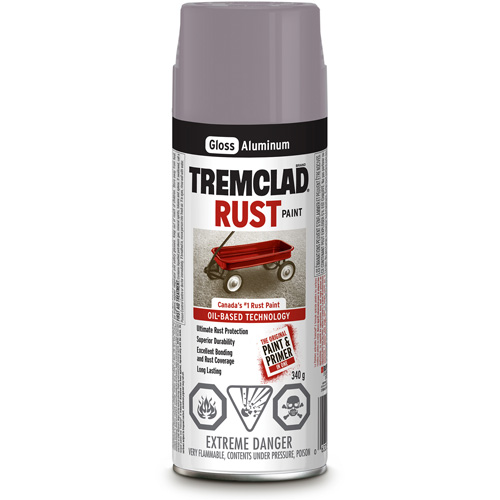 Tremclad&reg; Oil Based Rust Paint, Silver Aluminum, Gloss, Aerosol Can Canadian Safety Group Inc.