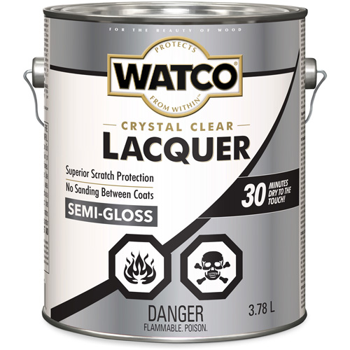 Watco&reg; Lacquer Wood Finish, 3.78 L, Clear, Semi-Gloss Canadian Safety Group Inc.