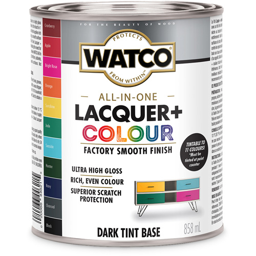 Watco&reg; All In One Lacquer + Colour Dark Tint Base, 946 ml, Dark Tint Base, High-Gloss Canadian Safety Group Inc.