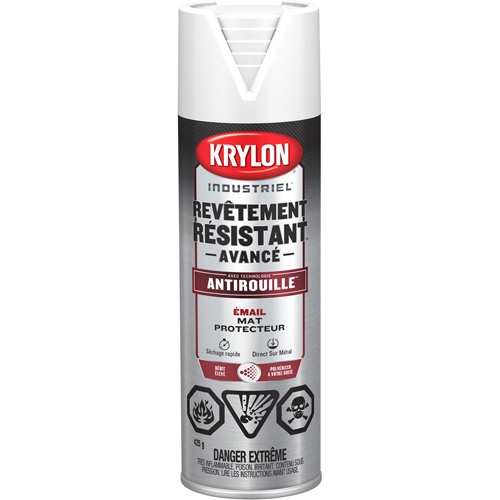 Tough Coat&reg; Advanced Paint with Rust Barrier Technology, White, Flat Finish, 425 g, Aerosol Can Canadian Safety Group Inc.