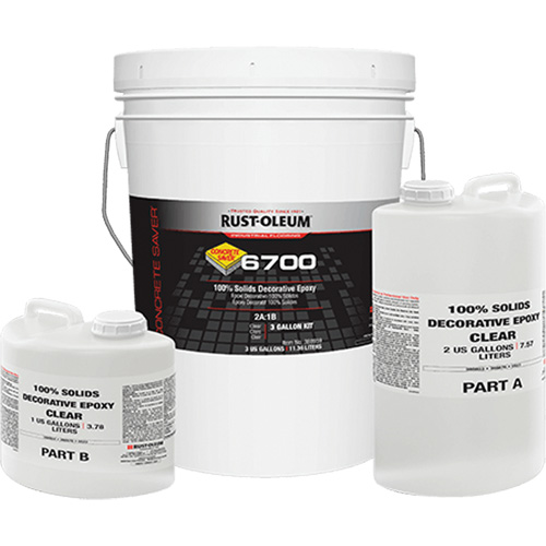 &eacute;poxy d&eacute;coratif 100 % de solides 6700, 3 gal., &eacute;poxy, Tr&egrave;s brillant, Transparent Canadian Safety Group Inc.