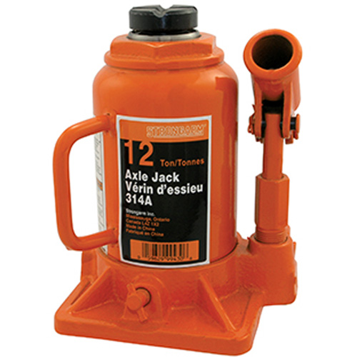 314A Cric-bouteille, 12 tonnes, Hydraulique &agrave; main, 13" Hauteur &eacute;lev&eacute;e Canadian Safety Group Inc.