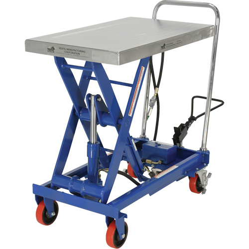 Pneumatic Hydraulic Scissor Lift Table, Steel, 32-1/2" L x 19-3/4" W, 1000 lbs. Cap. Canadian Safety Group Inc.