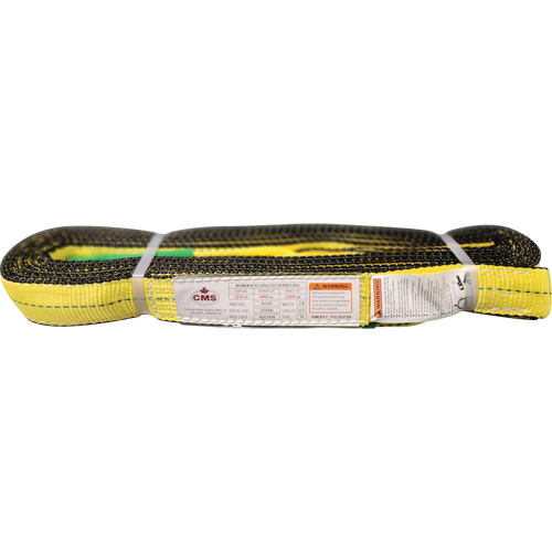 Polyester Web Sling, Double Ply, Twisted Eye, Type 4, 2" W x 20' L, 6400 lbs. Vertical Cap. Canadian Safety Group Inc.