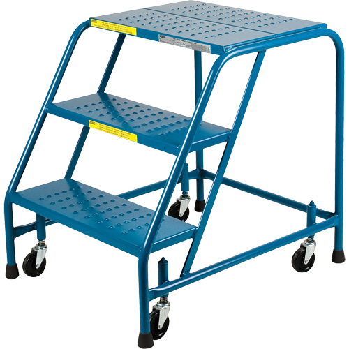 CSA-Certified Rolling Step Ladder, 3 Steps, 22" Step Width, 28" Platform Height, Steel Canadian Safety Group Inc.