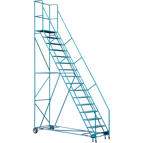 CSA-Certified Rolling Step Ladder with Locking Step, 16 Steps, 30" Step Width, 144" Platform Height, Steel Canadian Safety Group Inc.