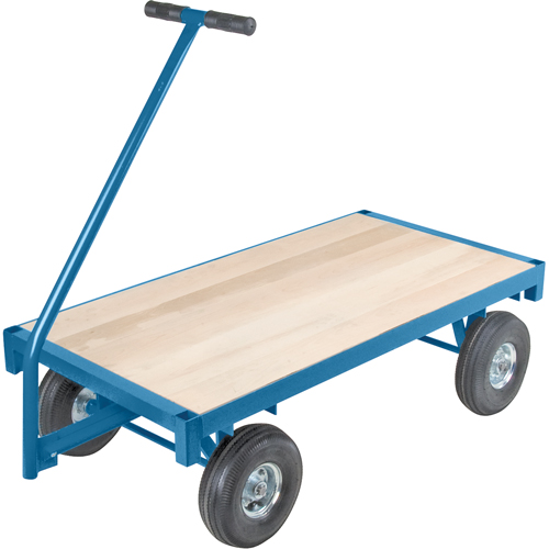 Ergonomic Platform Wagon Trucks, 24" W x 48" L, 45" Handle, 1000 lbs. Capacity, 10" Wheel Dia., Pneumatic Wheels Canadian Safety Group Inc.