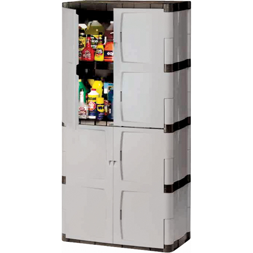 Heavy-Duty Cabinets, Plastic, 3 Shelves, 72" H x 36" W x 18" D, Mica and Charcoal Canadian Safety Group Inc.