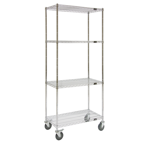 Chariots en treillis m&eacute;tallique, Chrom&eacute;, 36" x 80" x 24", Capacit&eacute; 800 lb Canadian Safety Group Inc.