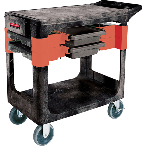 Chariots &agrave; outils d'entretien, 2 tiroirs, 38" lo x 19-1/4" la x 33-3/8" h, Noir Canadian Safety Group Inc.