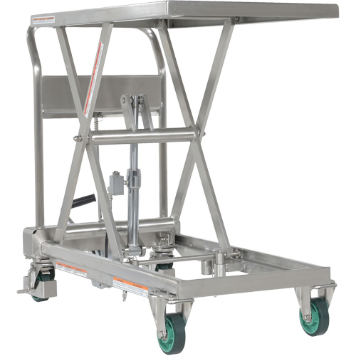 Hydraulic Scissor Lift Table, 31-1/2" L x 19-1/2" W, Stainless Steel, 550 lbs. Capacity Canadian Safety Group Inc.