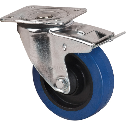 Blue Caster, Swivel with Brake, 5" (127 mm), Rubber, 400 lbs. (181 kg.) Canadian Safety Group Inc.
