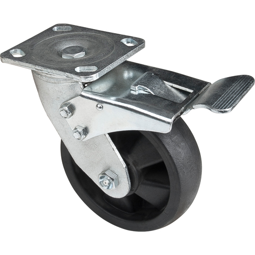 Roulettes haute temp&eacute;rature, Pivotant avec frein, 6" (152,4 mm), Nylon, 880 lb (399 kg) Canadian Safety Group Inc.