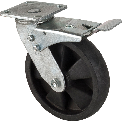 Roulettes haute temp&eacute;rature, Pivotant avec frein, 8" (203,2 mm), Nylon, 1000 lb (453 kg) Canadian Safety Group Inc.