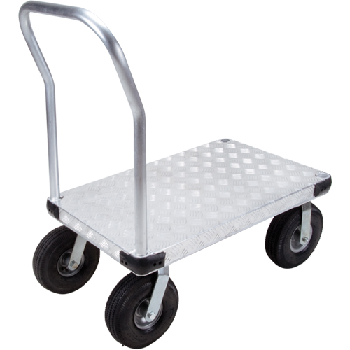 Chariots &agrave; plateforme en aluminium, 24" la x 36" lo, 1600 lb cap, Roues Pneumatique Canadian Safety Group Inc.