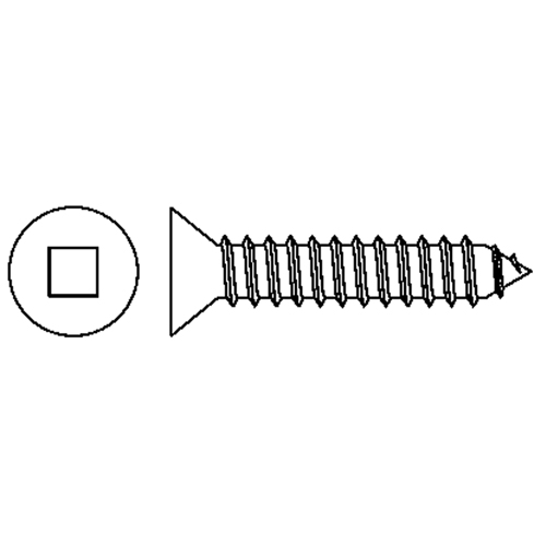 Tapping Flat Head Screws, #6 x 1" L, Zinc Plated Canadian Safety Group Inc.