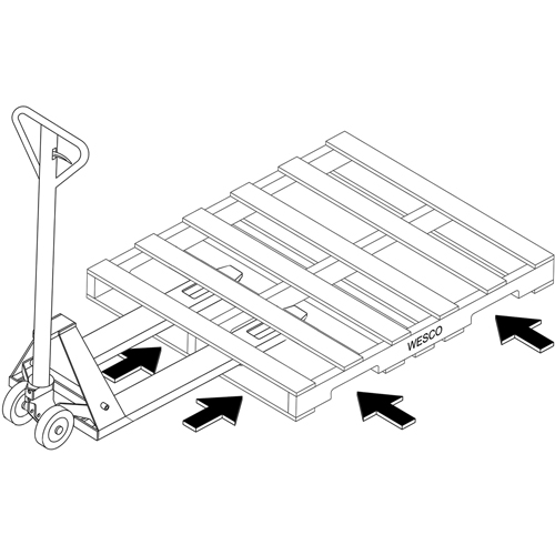 Transpalette hydraulique &agrave; 4 entr&eacute;es, 48" l x 7" la, Capacit&eacute; 4000 lb Canadian Safety Group Inc.
