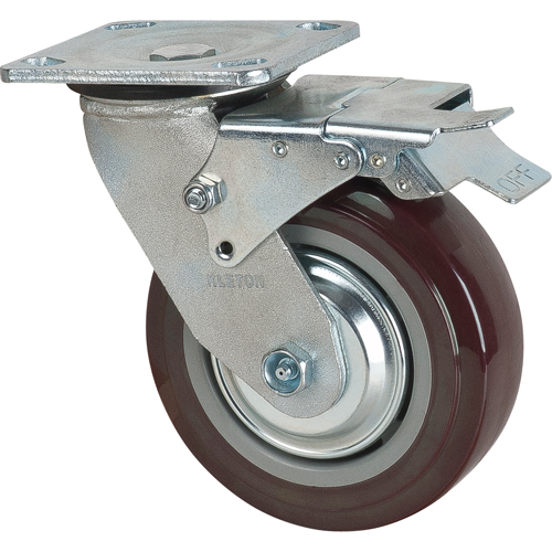 Caster, Swivel with Brake, 6" (152.4 mm), Polyurethane, 850 lbs. (385 kg.) Canadian Safety Group Inc.