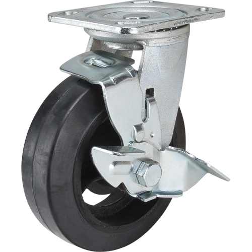 Roulette moul&eacute;, Pivotant avec frein, 6" (152,4 mm), Caoutchouc, 550 lb (249 kg) Canadian Safety Group Inc.