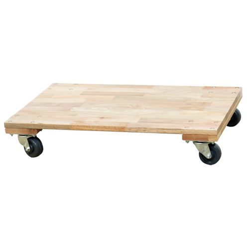Solid Platform Wood Dolly, Rubber Wheels, 900 lbs. Capacity, 18" W x 30" D x 6" H Canadian Safety Group Inc.