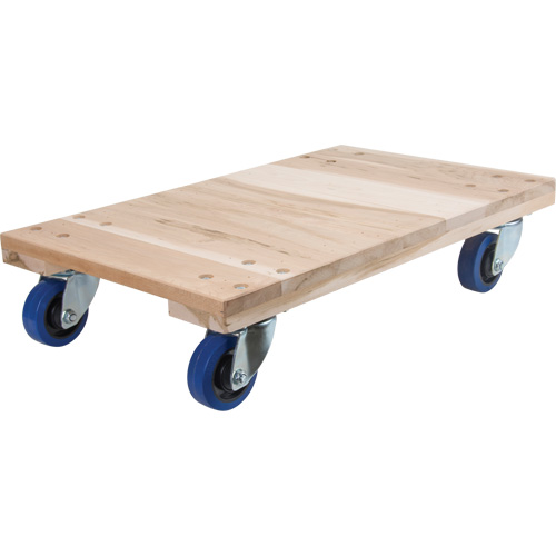 Heavy-Duty Solid Wood Dollies, Rubber Wheels, 1400 lbs. Capacity, 18" W x 24" D x 7" H Canadian Safety Group Inc.