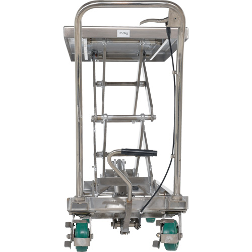 Manual Hydraulic Scissor Lift Table, 36-1/4" L x 19-3/8" W, Stainless Steel, 600 lbs. Capacity Canadian Safety Group Inc.