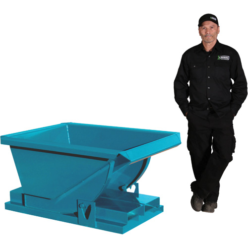 Conteneur autobasculeur extra robuste, Acier, 1/4 vg³, Bleu Canadian Safety Group Inc.